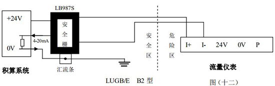 氟利昂管道流量計(jì)與積算儀接線圖