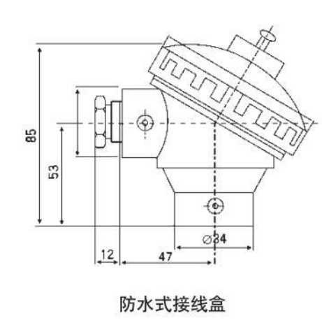 直角式熱電偶防水式接線盒圖