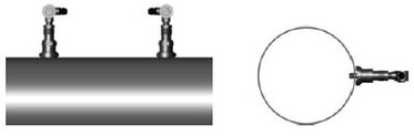 高溫超聲波流量計(jì)v法安裝示意圖