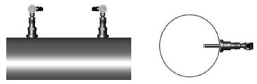 高溫超聲波流量計(jì)平行安裝示意圖